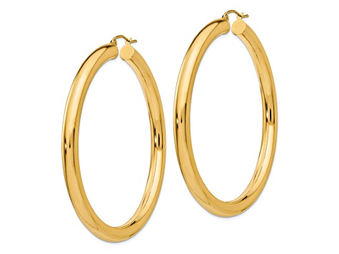 14k Yellow Gold 2 3/8" Polished Hoop Earrings