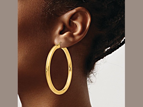 14k Yellow Gold 2 3/8" Polished Hoop Earrings