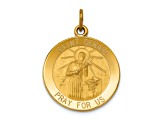 14k Yellow Gold Satin Saint Gerard Medal Pendant