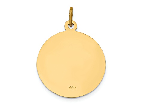 14k Yellow Gold Satin Saint Gerard Medal Pendant