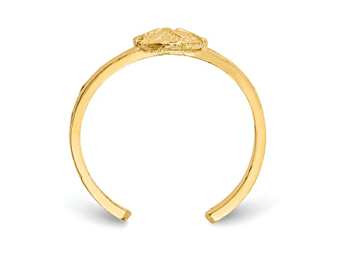 14K Yellow Gold Diamond Cut Sand Dollar Toe Ring