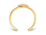 14K Yellow Gold Diamond Cut Sand Dollar Toe Ring