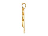 14k Yellow Gold and 14k Rose Gold Satin Puffed Girl with Bow on Right Charm