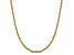 14K Yellow Gold 4.9mm Semi-solid Diamond-cut Open Link Cable Chain Necklace