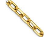 14K Yellow Gold 4.9mm Semi-solid Diamond-cut Open Link Cable Chain Necklace