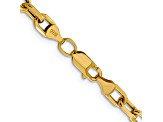 14K Yellow Gold 4.9mm Semi-solid Diamond-cut Open Link Cable Chain Necklace