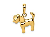 14K Yellow Gold Polished Dog Charm
