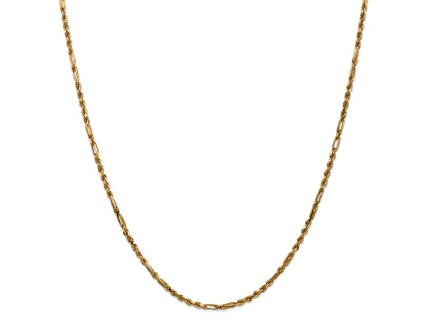 14k Yellow Gold 2.5mm Diamond-Cut Solid Milano Rope 16 Inch Chain