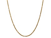 14k Yellow Gold 2.5mm Diamond-Cut Solid Milano Rope 16 Inch Chain