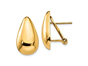 14k Yellow Gold Polished Teardrop Stud Earrings