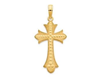 Picture of 14k Yellow Gold Textured Cross Pendant