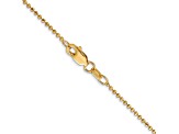 14K Yellow Gold 1.2mm Diamond-cut Beaded Pendant Chain Necklace