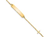 14K Yellow Gold Polished 5.5-inch Cross ID Bracelet