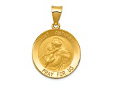 14K Yellow Gold Saint Anthony Medal Hollow Pendant