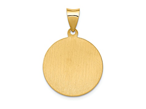 14K Yellow Gold Saint Anthony Medal Hollow Pendant