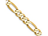 14K Yellow Gold 5.25mm Flat Figaro Chain Necklace