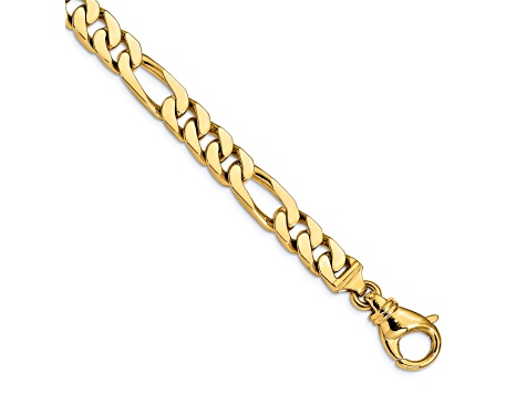 14K Yellow Gold 7.7mm Hand-Polished Fancy Link Bracelet