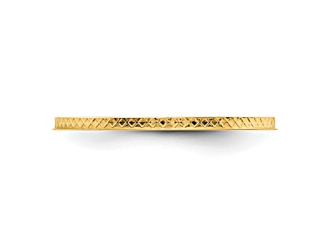 14K Yellow Gold 1.2mm Criss-Cross Pattern Stackable Expressions Band