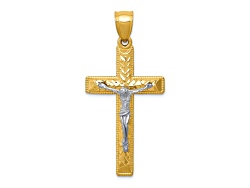10kt Yellow Gold Diamond-Cut Crucifix Ring – Size 7 – Elegant Women’s Religious Jewelry