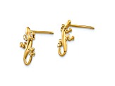 14K Yellow Gold Polished Gecko Stud Earrings