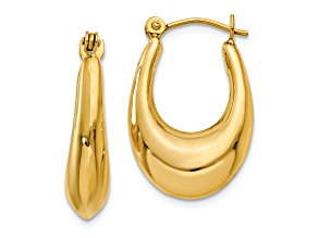 14k Yellow Gold 15/16" Polished Hoop Earrings
