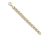 14K Yellow Gold Triple Link 13.5mm 8 Inch Charm Bracelet