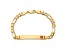 14k Yellow Gold Medical Red Enamel Flat Figaro Link ID Bracelet