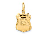 14k Yellow Gold Police Badge Charm Pendant