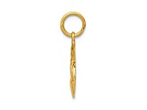 14k Yellow Gold Police Badge Charm Pendant