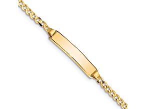 14k Yellow Gold Curb Link ID Bracelet