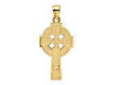 14K Yellow Gold Polished Celtic Cross Pendant