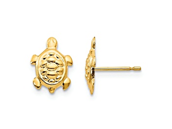 Picture of 14K Yellow Gold Turtle Post Earrings