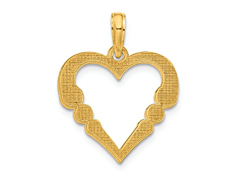 14k Yellow Gold Polished Heart with Circles Pendant