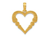 14k Yellow Gold Polished Heart with Circles Pendant