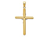 14K Yellow and White Gold Hollow Crucifix Pendant