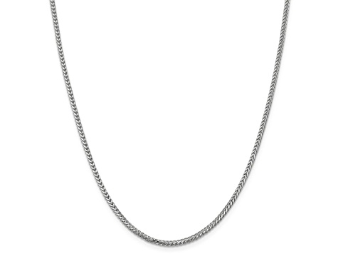 14K White Gold 2mm Franco Chain Necklace