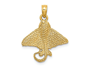 Picture of 14k Yellow Gold Textured Spotted Eagle Ray Charm