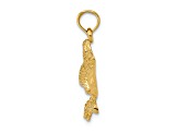 14k Yellow Gold Textured Spotted Eagle Ray Charm
