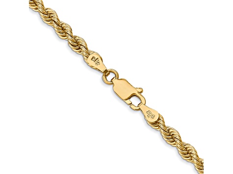 14k Yellow Gold 3.65mm Solid Rope 22 Inch Chain