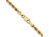 14k Yellow Gold 3.65mm Solid Rope 22 Inch Chain