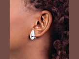Rhodium Over 14k White Gold Tear Drop Earrings