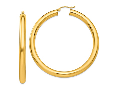 10k Yellow Gold Polished 2 3/16" Hoop Earrings