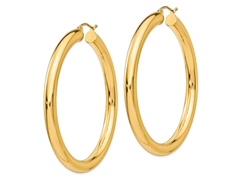 10k Yellow Gold Polished 2 3/16" Hoop Earrings