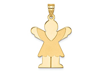 Picture of 14k Yellow Gold Satin Girl with Ruffled Skirt Charm