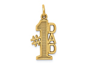 14k Yellow Gold Textured Number 1 Dad Pendant