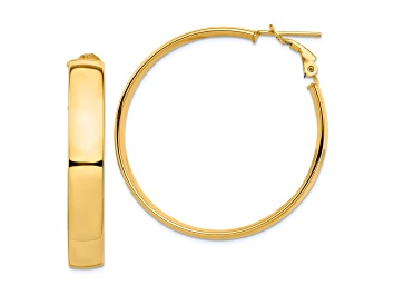 Picture of 14k Yellow Gold 1 11/16" High Polished Hoop Earrings