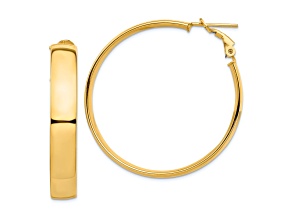 14k Yellow Gold 1 11/16" High Polished Hoop Earrings