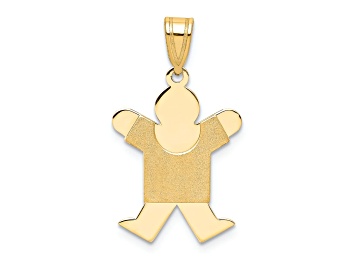 Picture of 14k Yellow Gold Satin Solid Boy Jumping Charm