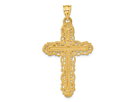 14K Yellow Gold Crucifix Charm