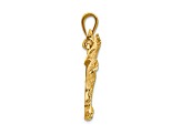 14k Yellow Gold Solid Polished and Textured Eagle Pendant